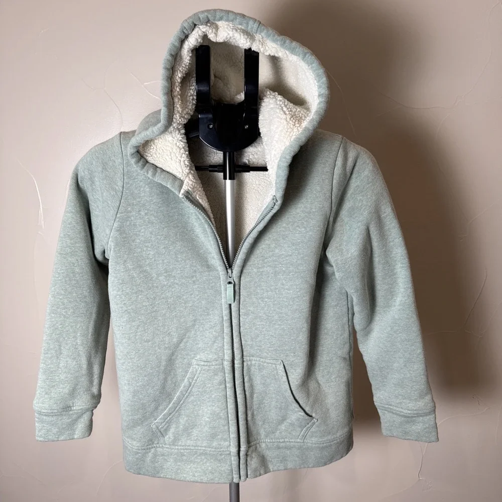 Girls Wonder Nation Aqua Sherpa Lined Sherpa Jacket Hoodie Hooded L 10/12